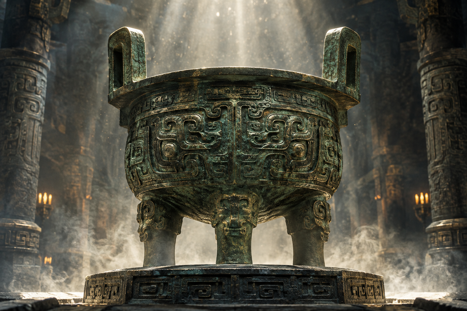 古代の青銅器を思わせる神聖な雰囲気